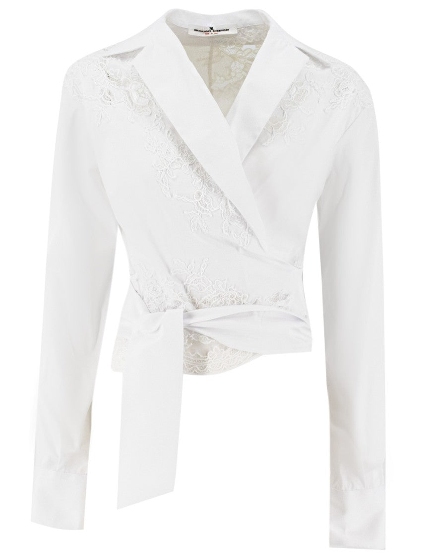 Ermanno Scervino White Tone-On-Tone Lace Shirt