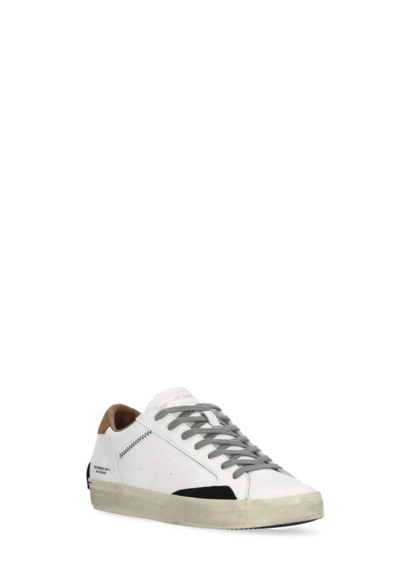 Crime London White Distressed Used Effect Sneakers