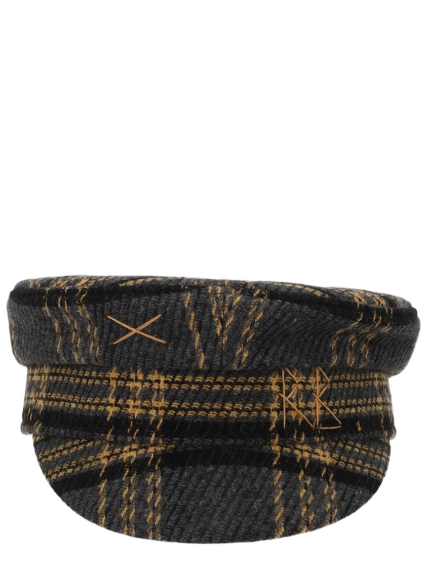 Ruslan Baginskiy Check Pattern Structured Crown Baker Boy Hat
