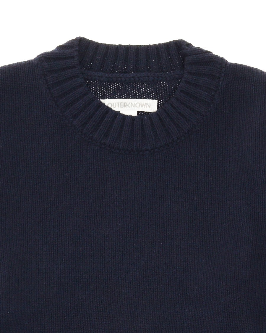 Outerknown Relaxed-Fit Black Sweater With Crew Neckline