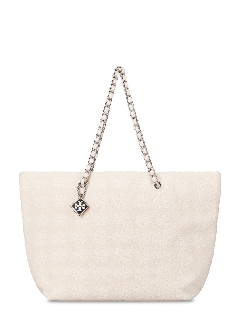 Tory Burch Ella Terry Chain Tote With Textured Diamond Pattern