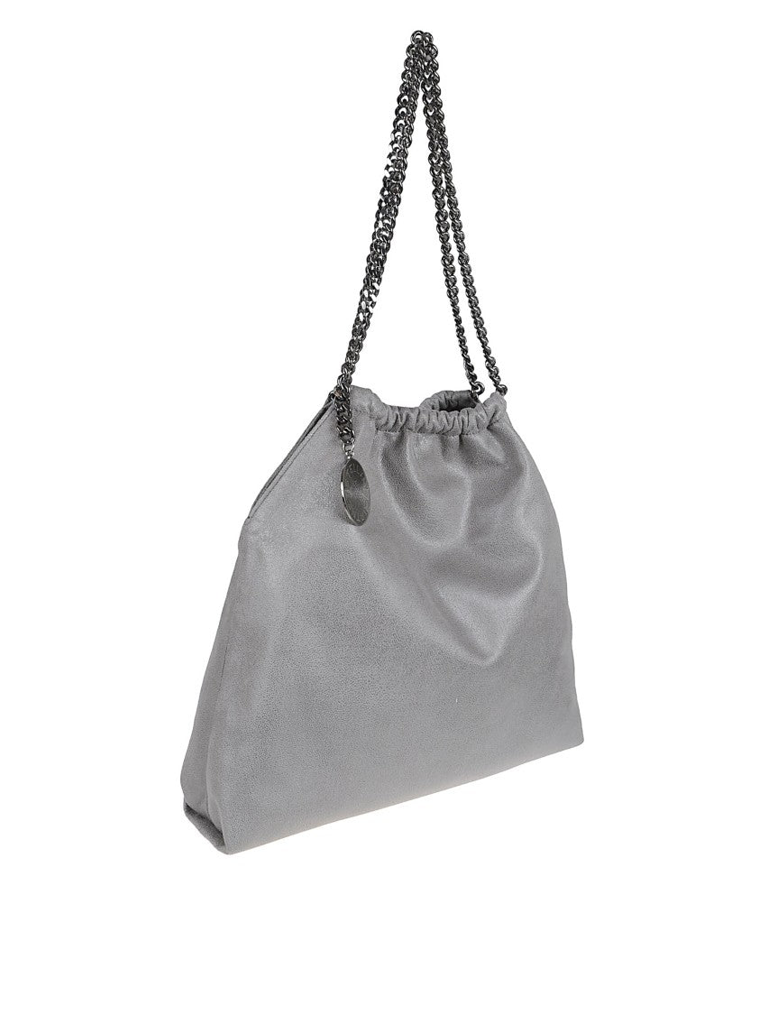 Stella Mccartney Medium Grey Falabella Shoulder Bag With Ruthenium Chains