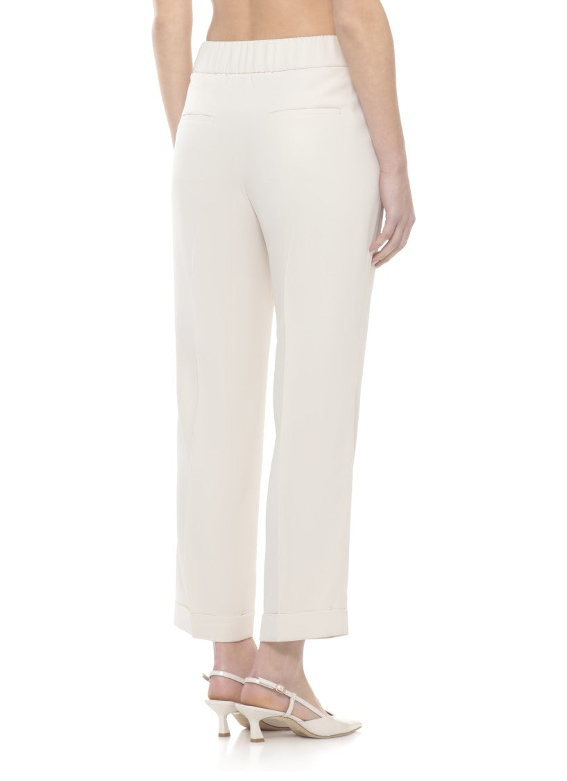 Peserico Beige Embellished Straight-Leg Pants