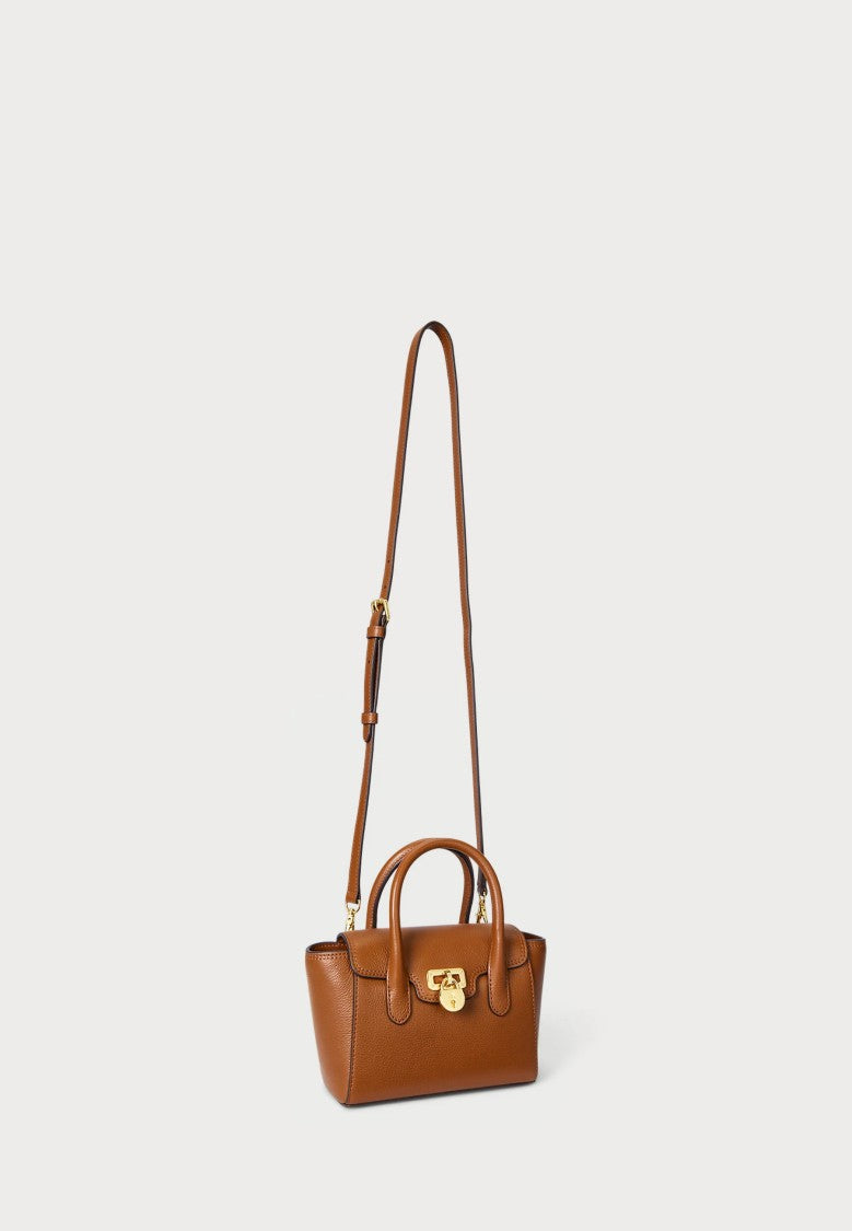 Lauren Ralph Lauren Brown Tnnr Small Rattan Satchel Bag