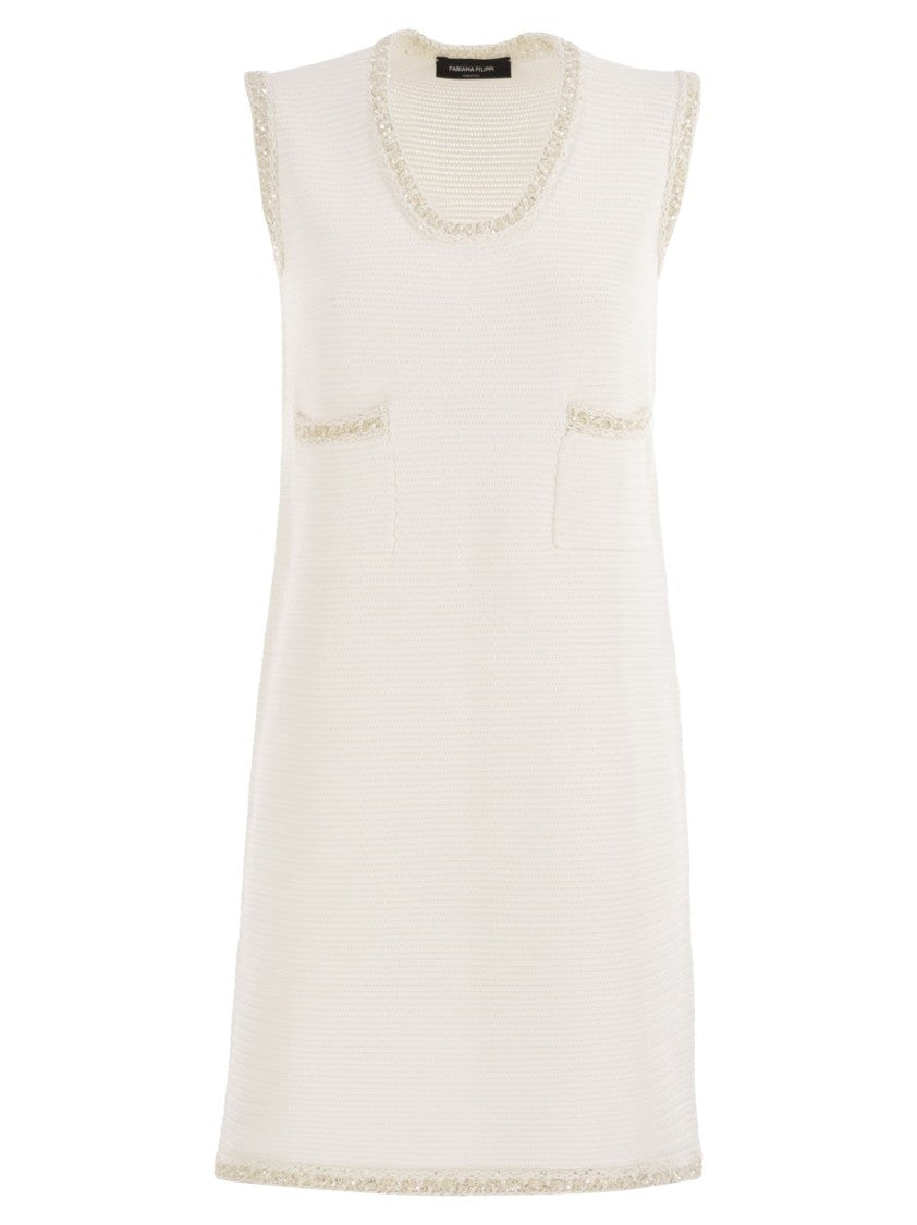 Fabiana Filippi Knitted Mini Dress With Sequin Edging
