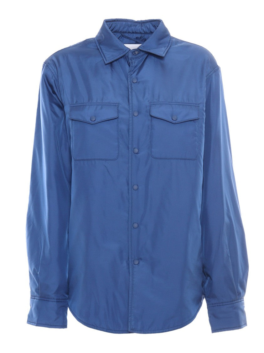 Aspesi Blue Button-Up Shirt With Two Chest Pockets