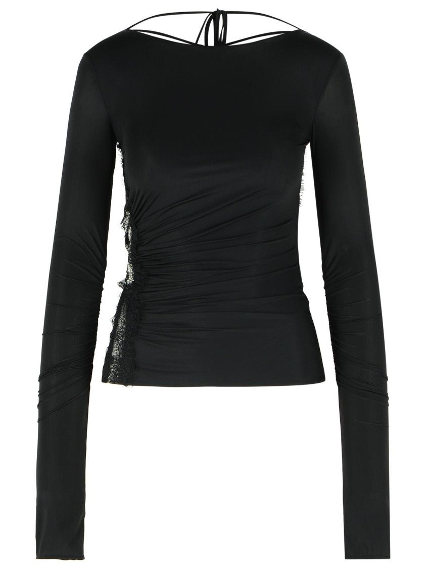 Blumarine Black Stretch Nylon Sweater