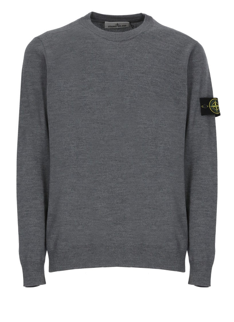 Stone Island Grey Wool Sweater