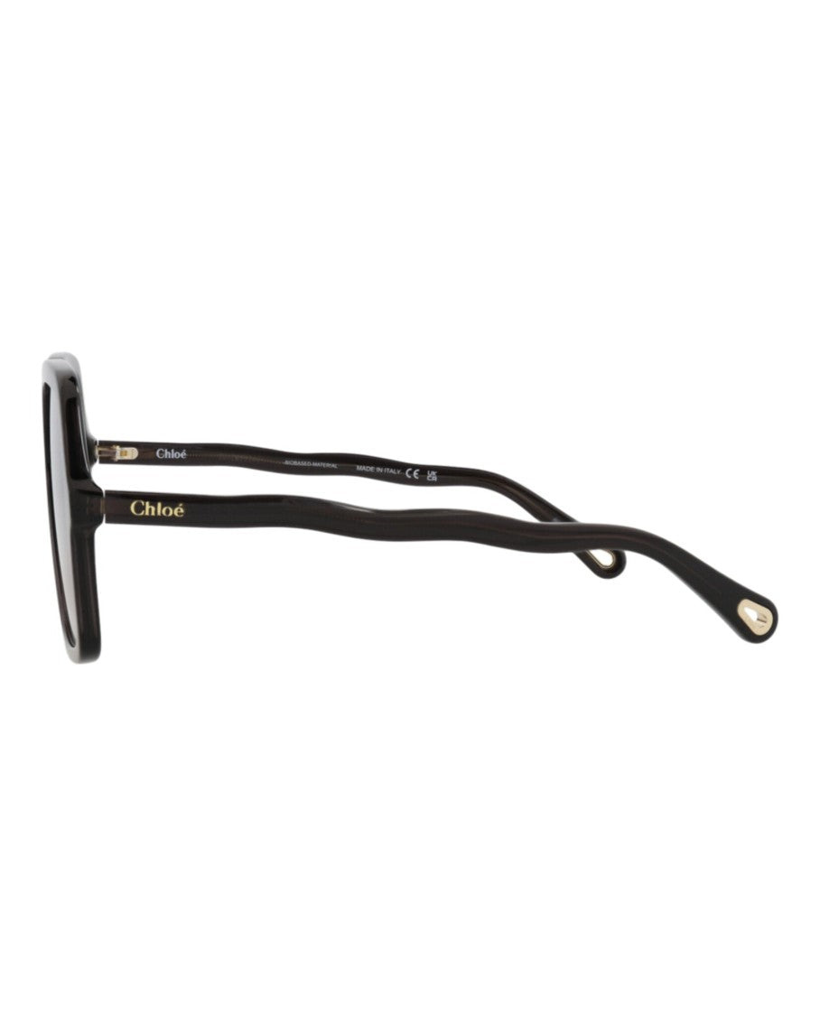 Chloé Square-Frame Bio Acetate Sunglasses With Wavy Temples And Gradient Lens