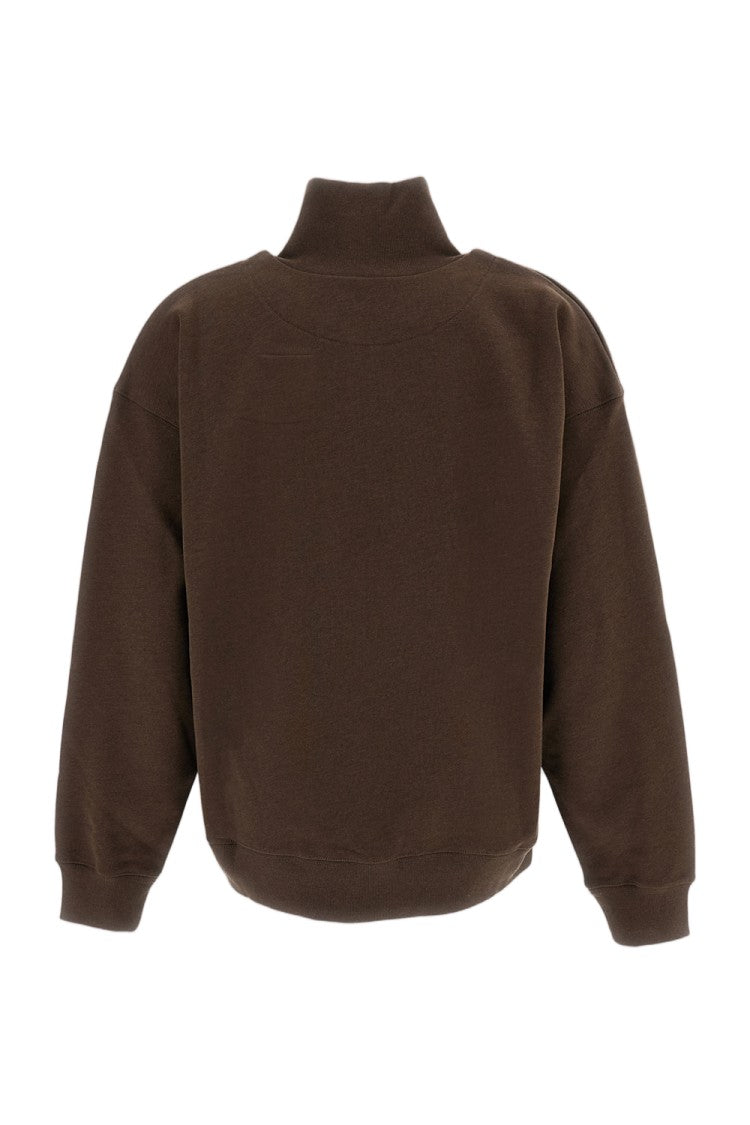 Maison Kitsuné Brown Baby Fox Cotton Half-Zip Sweatshirt