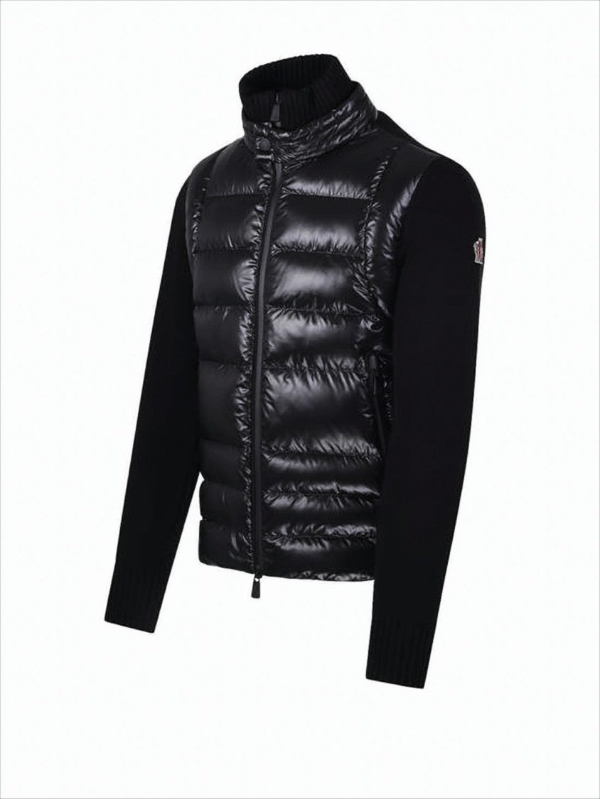 Moncler Quilted Front And Knit Sleeve Moncler Cardigan