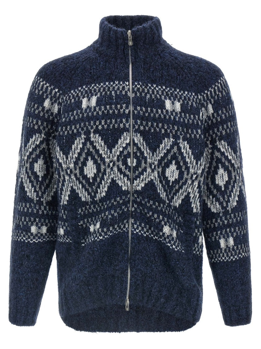 Brunello Cucinelli Geometric Jacquard' Cardigan