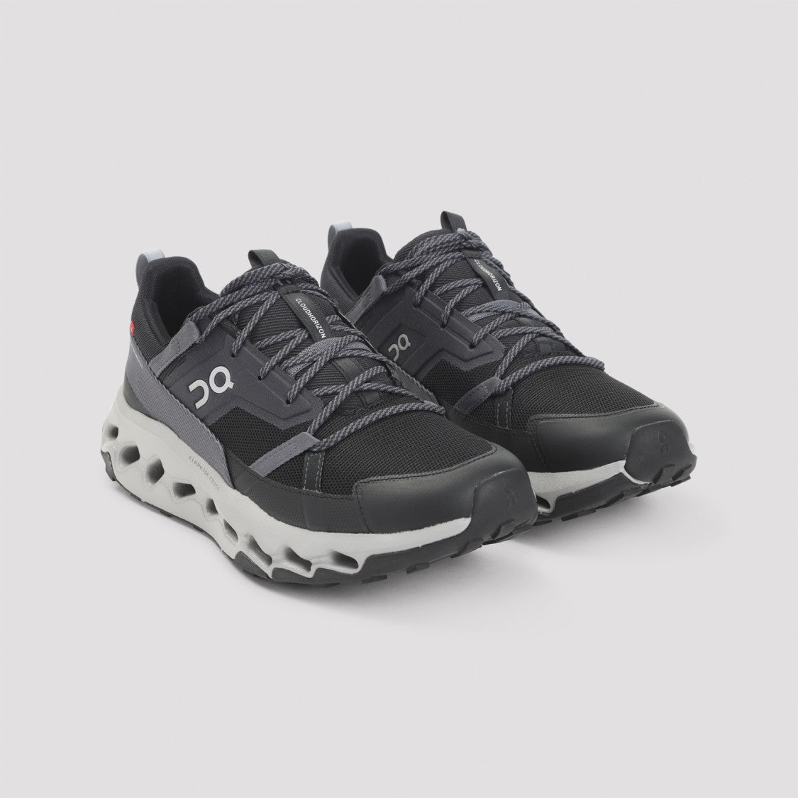 On Breathable Black Athletic Sneakers With Cushion Technology