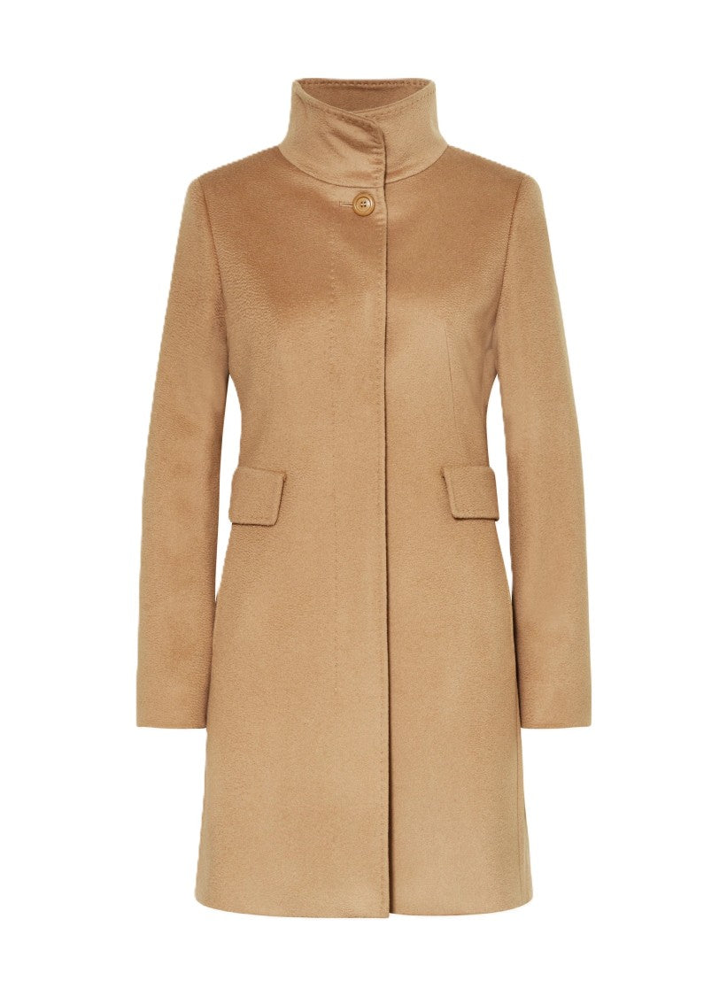 Max Mara Classic Tailored Virgin Wool Camel Coat