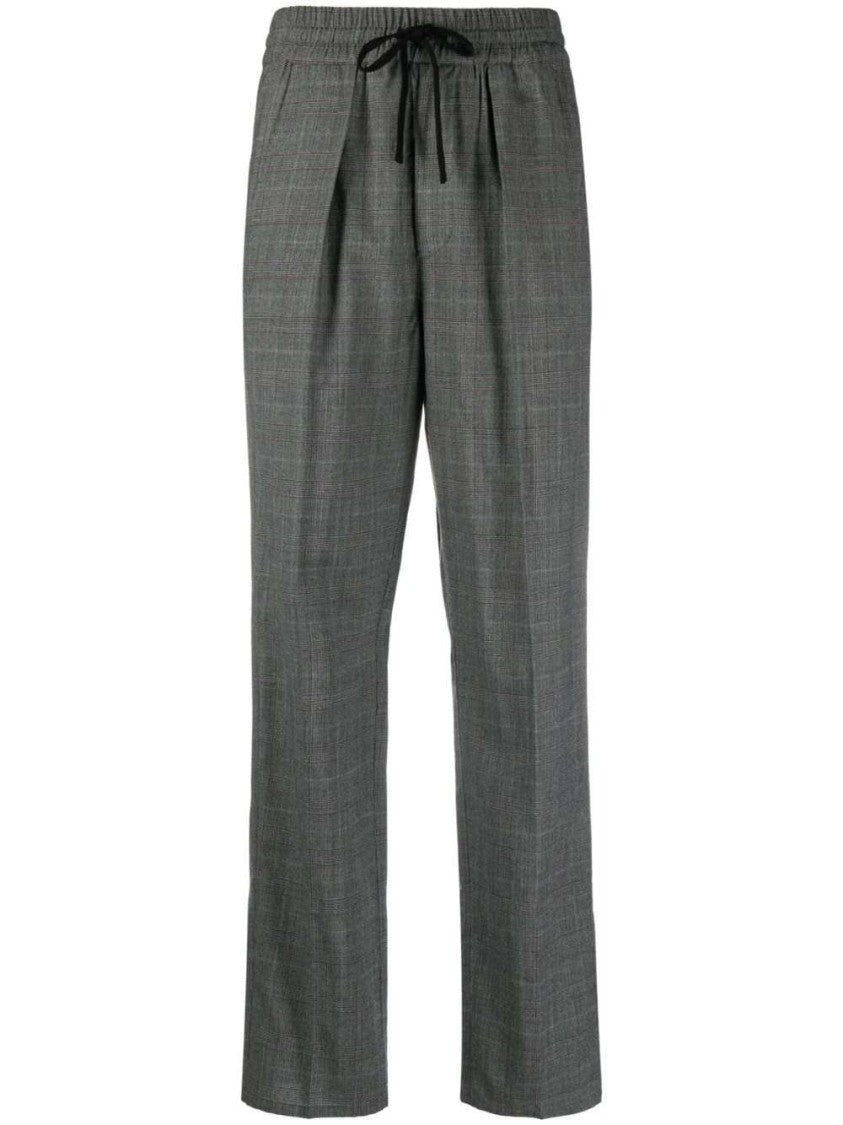 Isabel Marant Étoile Ash Grey Priska High-Waist Plaid Trousers
