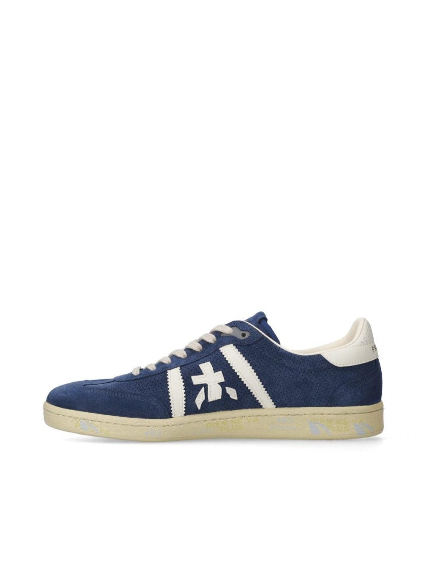 Premiata White Suede Lace-Up Sneakers