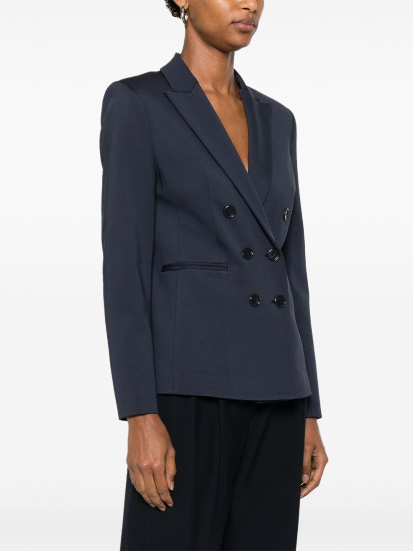 Pinko Tailored Double-Breasted Blazer With Deep V-Neckline