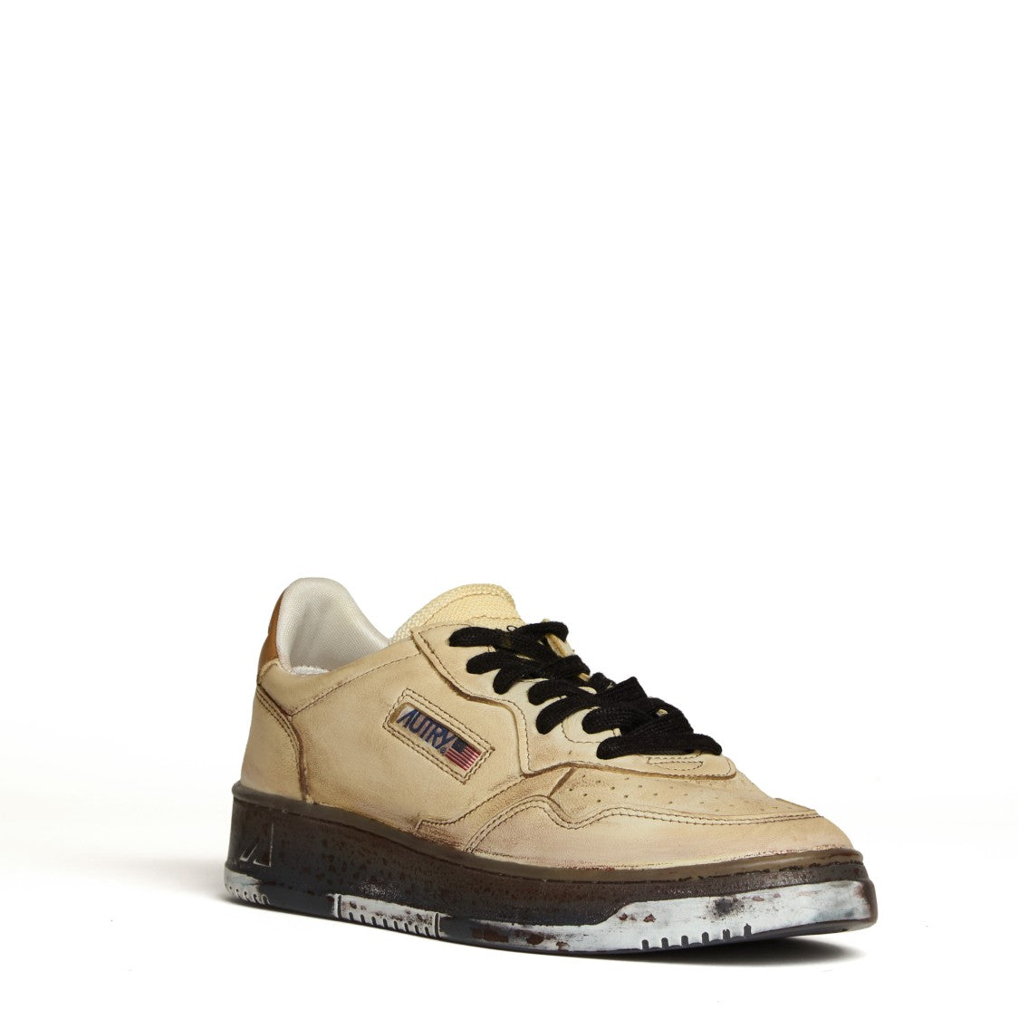 Autry Vintage-Inspired Low-Top Sneakers With Brown Accents