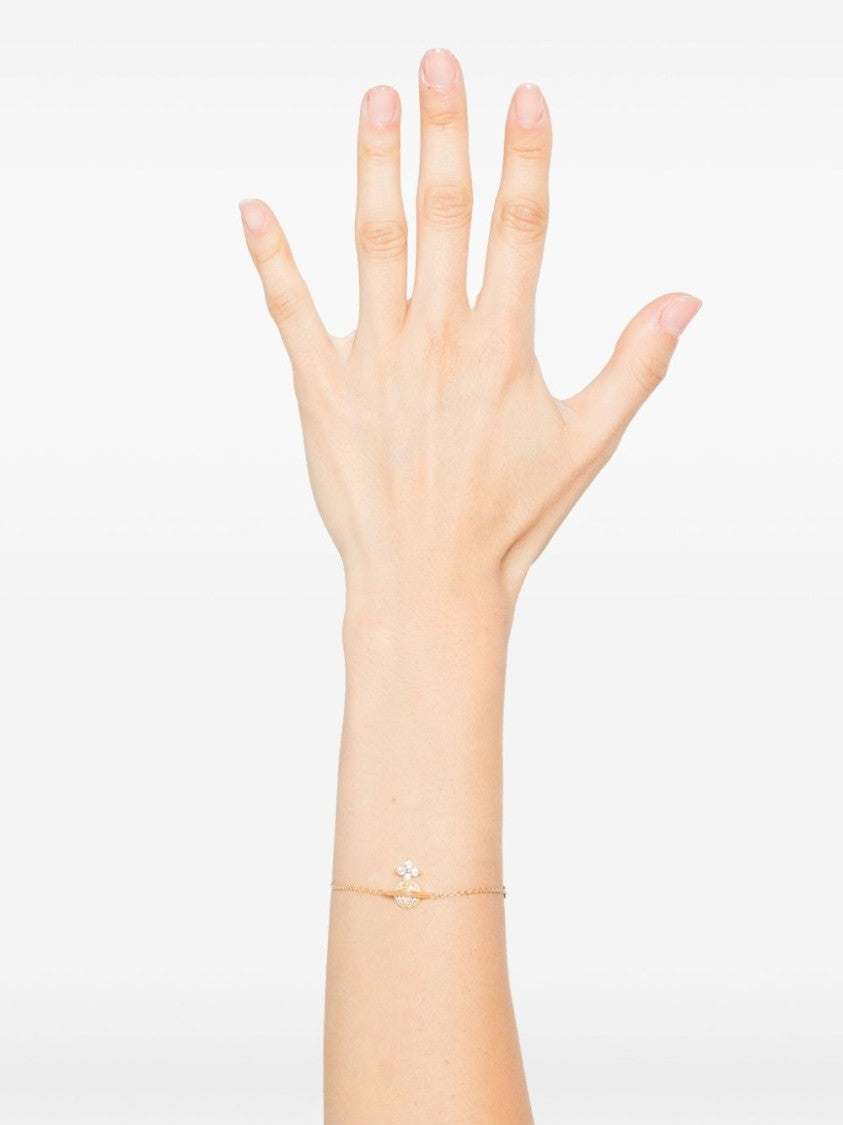 Vivienne Westwood Gold-Tone Delicate Crystal Adjustable Bracelet