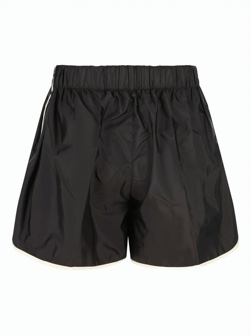 Prada Black Polyamide Contrast Trim Shorts