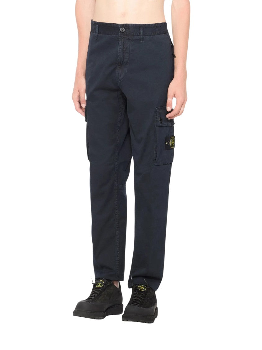 Stone Island Straight-Leg Cargo Pants With Multiple Pockets And Embroidered Patch
