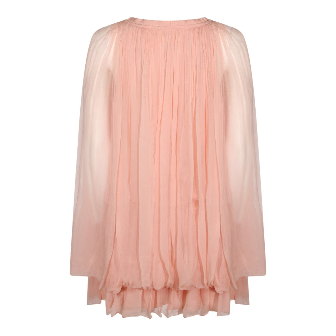 Chloé Flowing Pink Dress With Sheer Sleeves