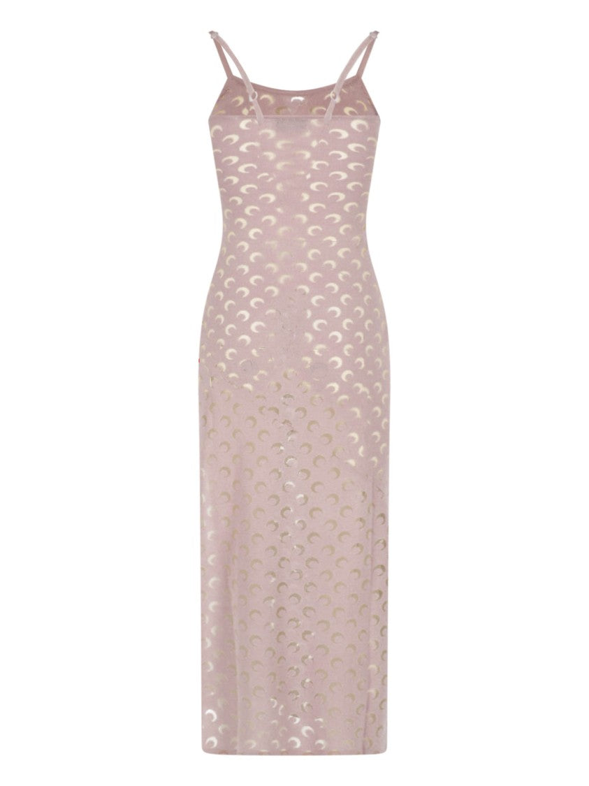 Marine Serre Muted Crescent Moon Bodycon Midi Dress