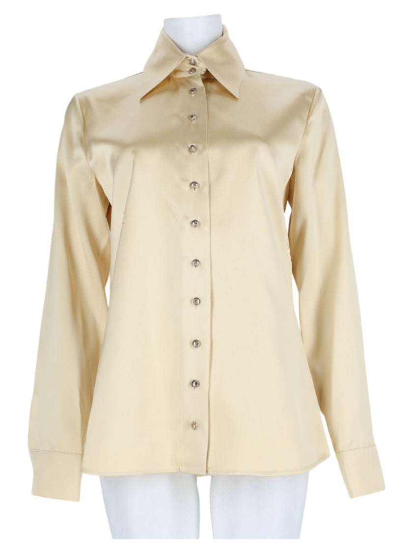 Khaite Powder Pointed Collar Long-Sleeve Viscose Blouse
