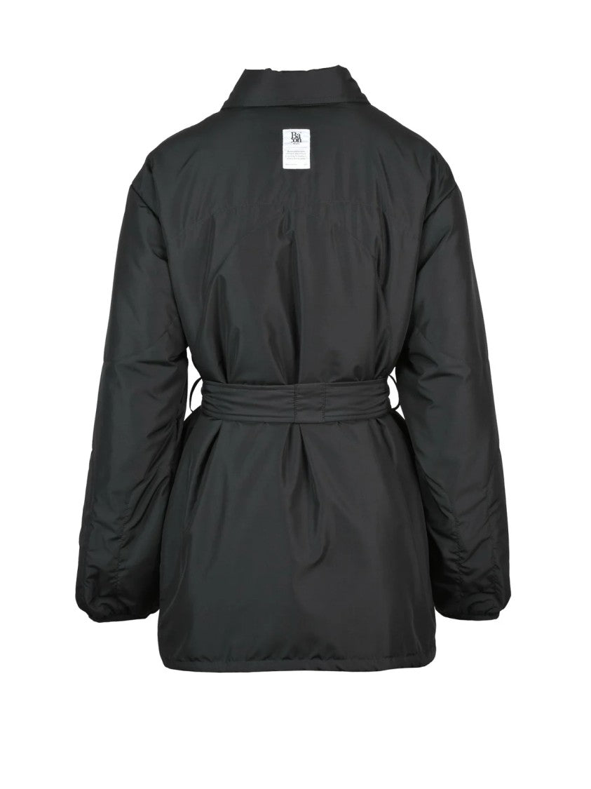 Bacon Black Polyester Claude Coat