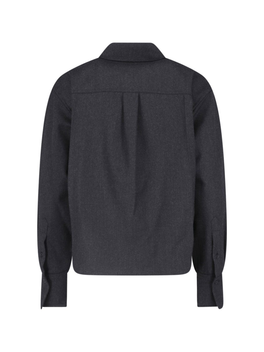 Victoria Beckham Classic Button-Down Shirt With Embroidered Initials