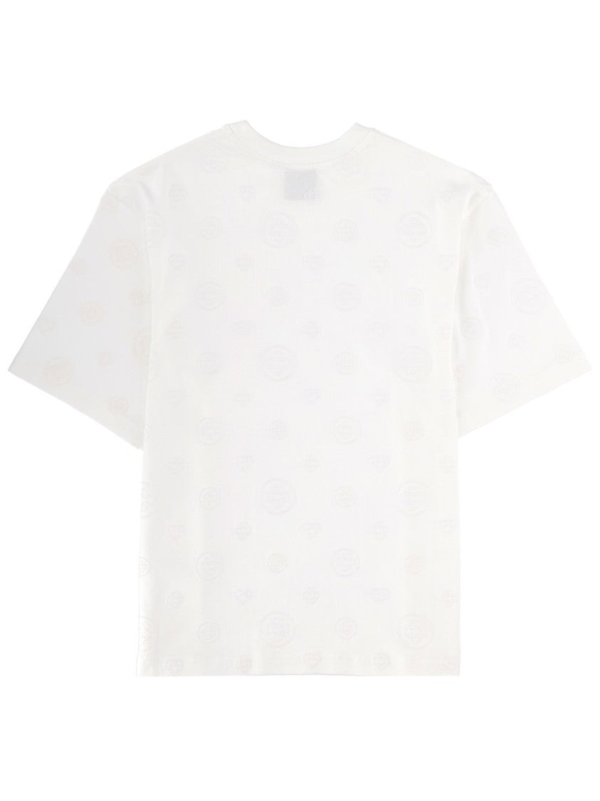 Casablanca White Monogram Embossing Organic Cotton Oversized T-Shirt
