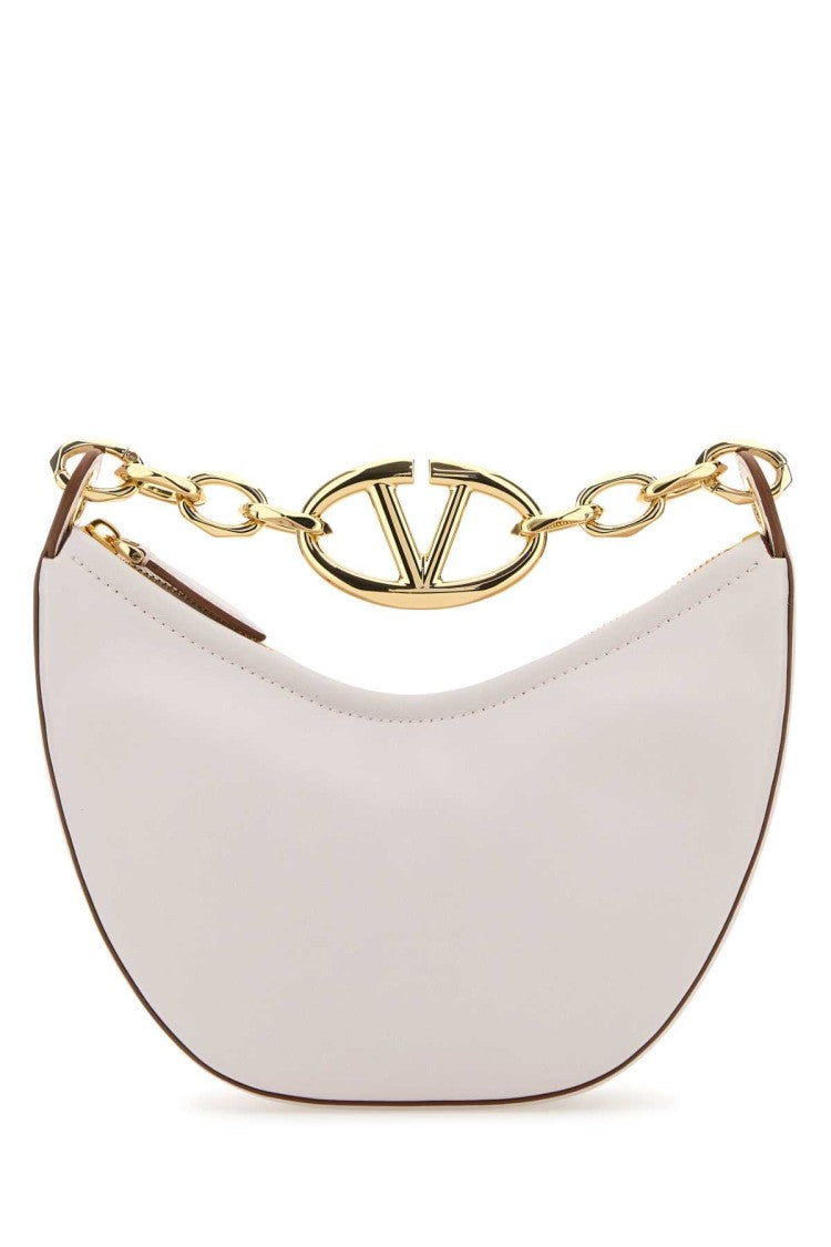 Valentino Garavani Ivory Leather Mini Hobo Vlogo Moon Handbag