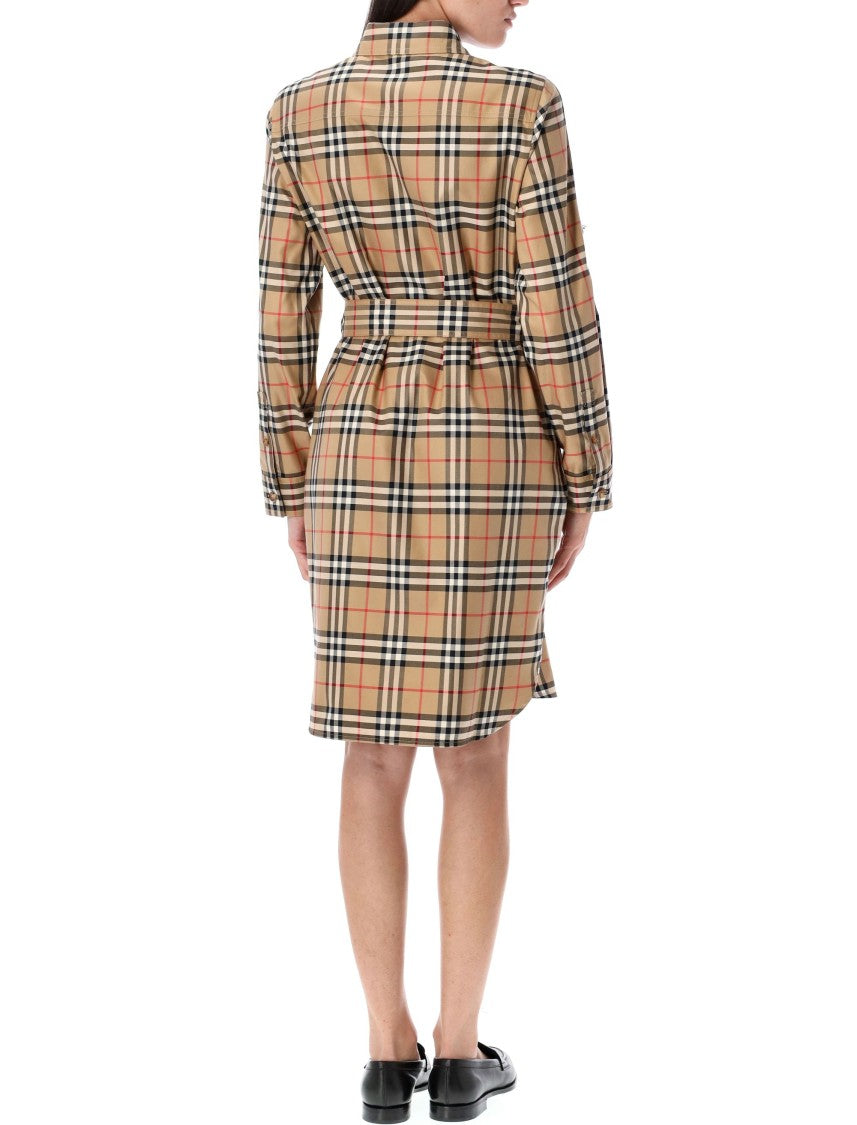 Burberry Kari Knee-Length Classic Check Dress