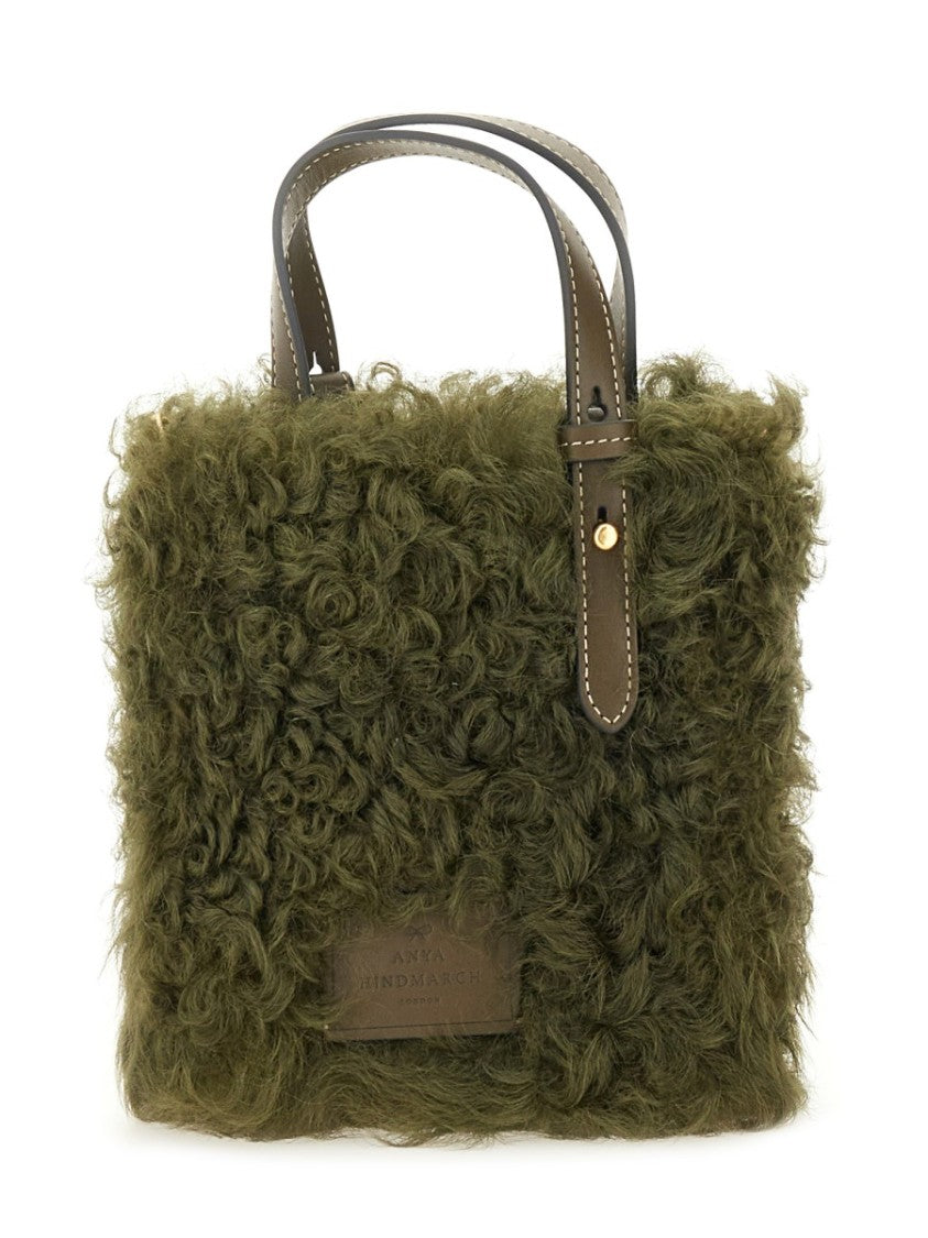 Anya Hindmarch N/S Mini Eyes Shearling Tote Bag