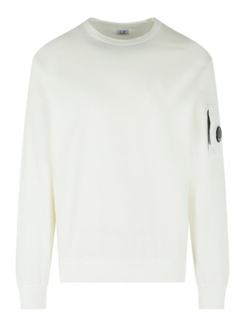 C.P. Company White Cotton Button Detail Sweater