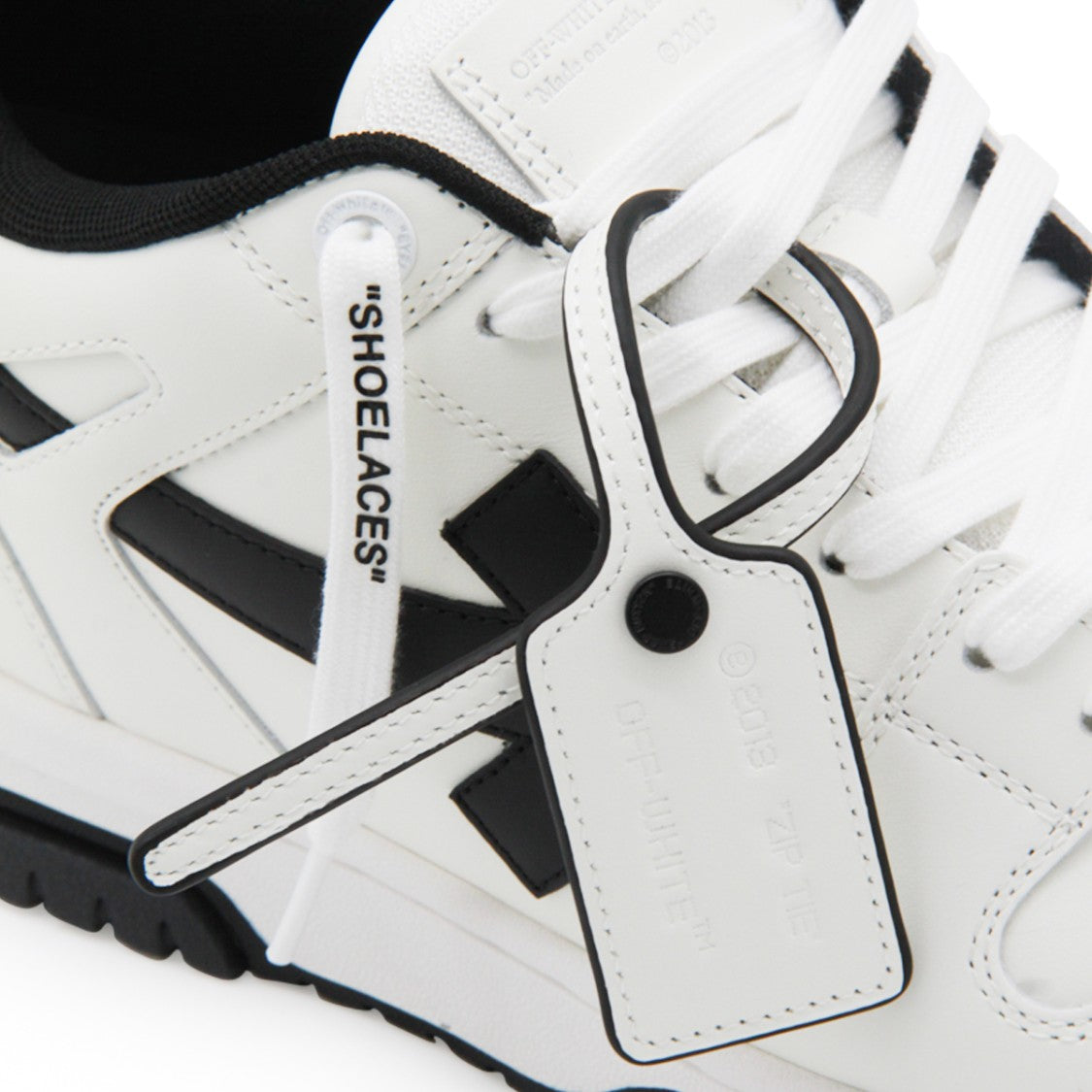 Off-White White Round Toe Leather Sneakers