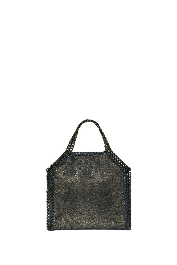Stella Mccartney Blue Falabella Eco-Shiny Dotted Chamois Chain Tiny Tote Bag