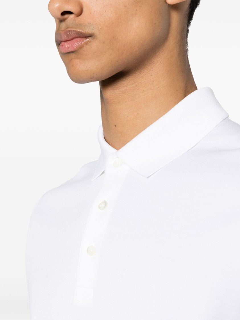 Herno White Cotton Knitted Polo Shirt