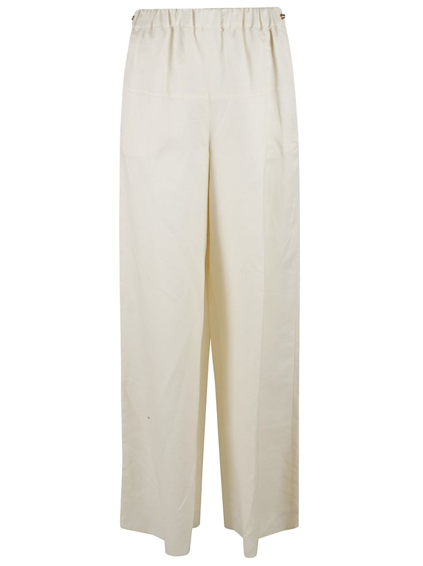 Max Mara Relaxed Wide-Leg Trousers With Flaxlinen