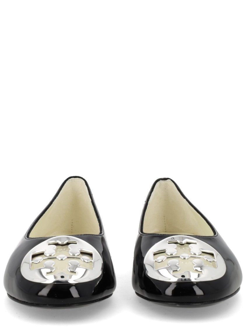 Tory Burch Reva Glossy Patent Logo Ballet Flats