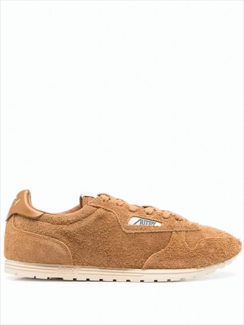 Autry Textured Suede Sneakers With Leather Accents