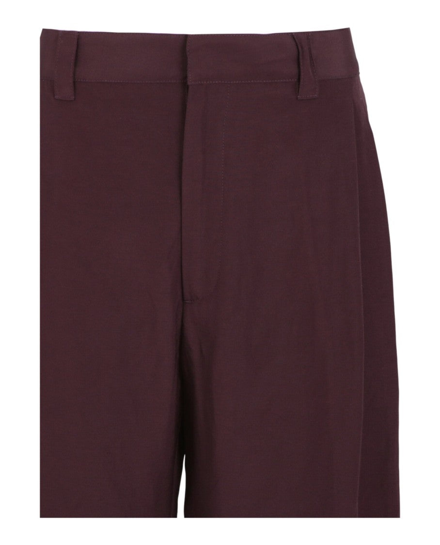 Ferragamo Mid-Rise Wide-Leg Trousers With Contrasting Side Stripes