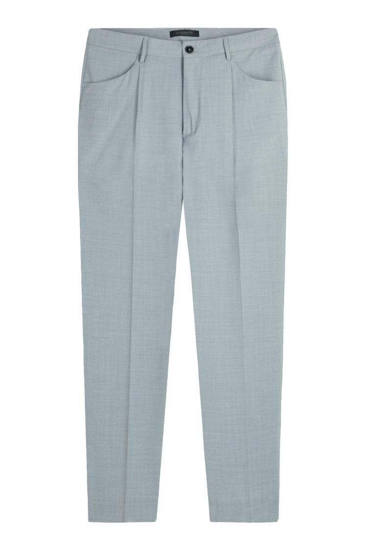 Gazzarrini X Michele Franzese Pearl Grey Tailored Trousers With Front Pleats