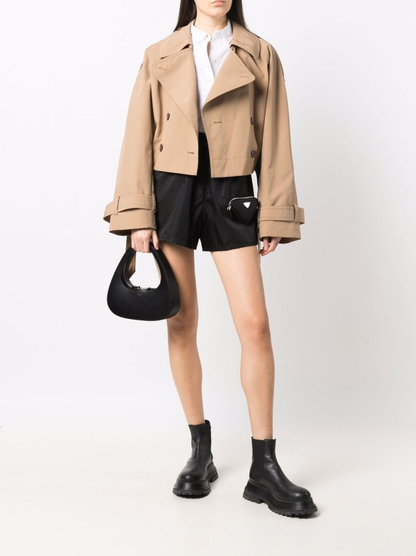Coperni Rounded Triangular Black Leather Handbag