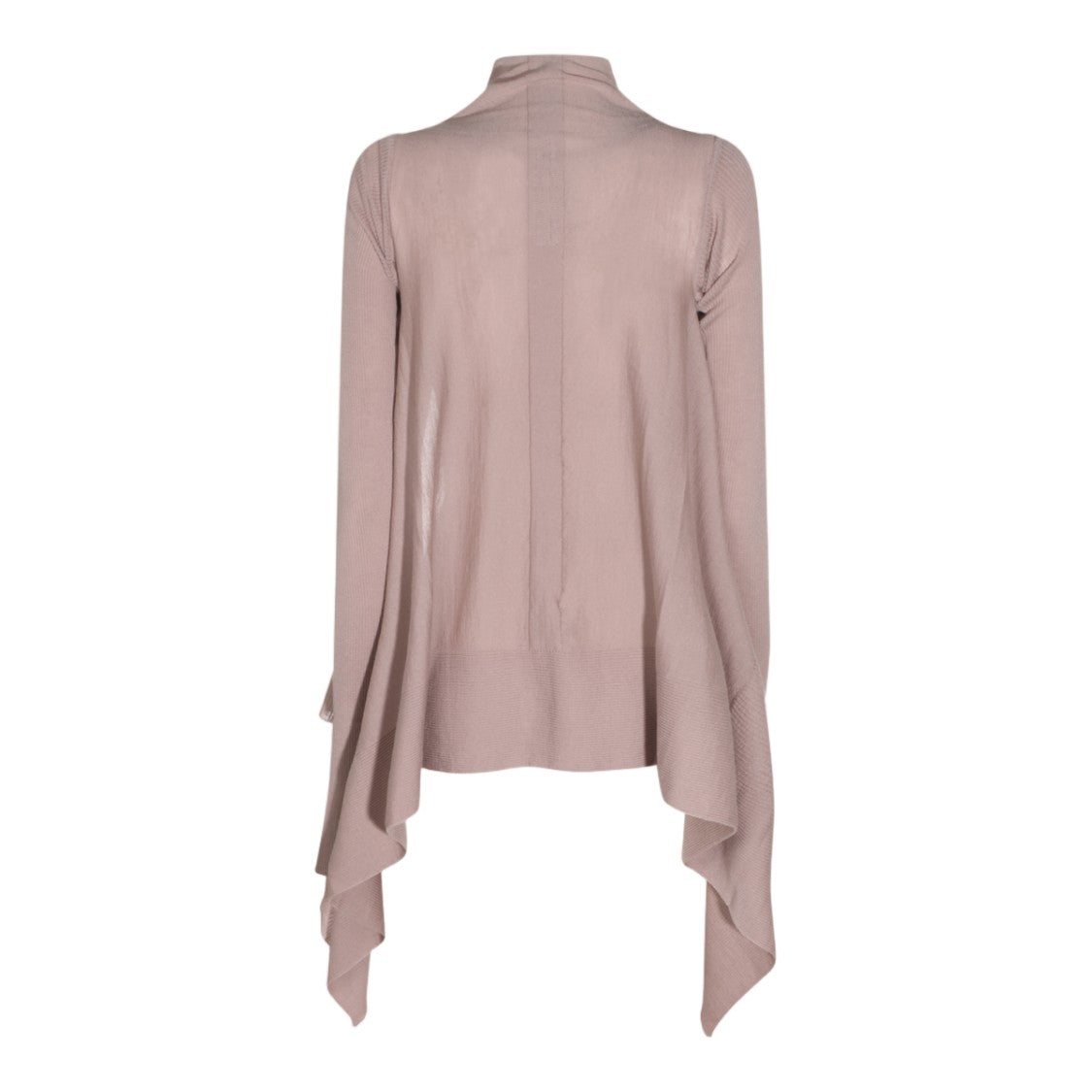 Rick Owens Draped Open Front Sweater With Asymmetrical Hem