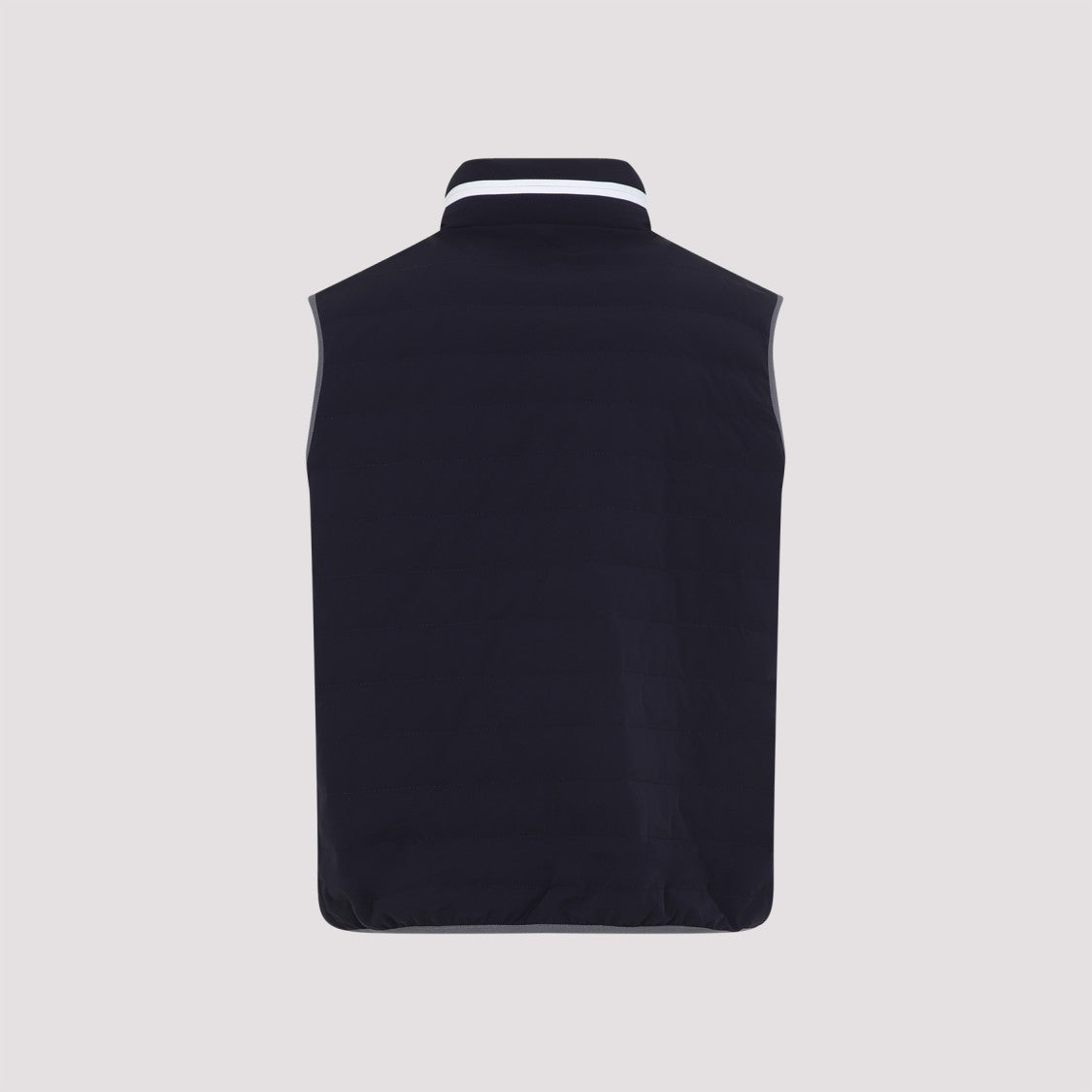 Brunello Cucinelli Quilted Blue Jacket With High Collar