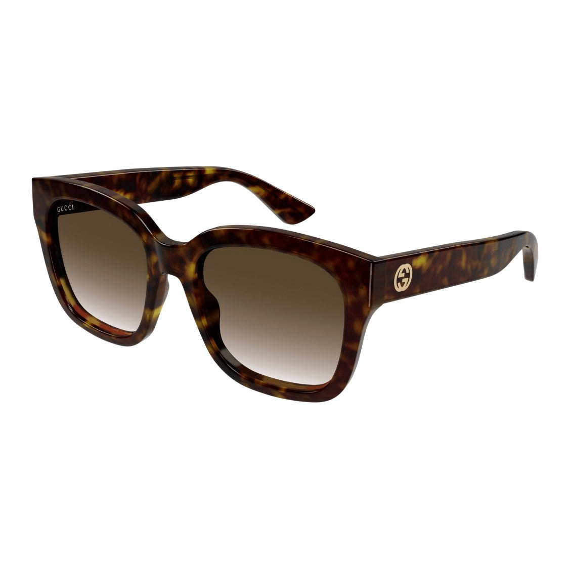 Gucci Gg1338s Bold Oversized Square Tortoiseshell Sunglasses