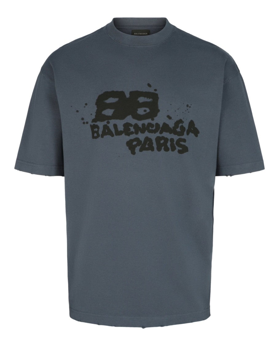 Balenciaga Hand Drawn Bb Icon Medium Fit T-Shirt