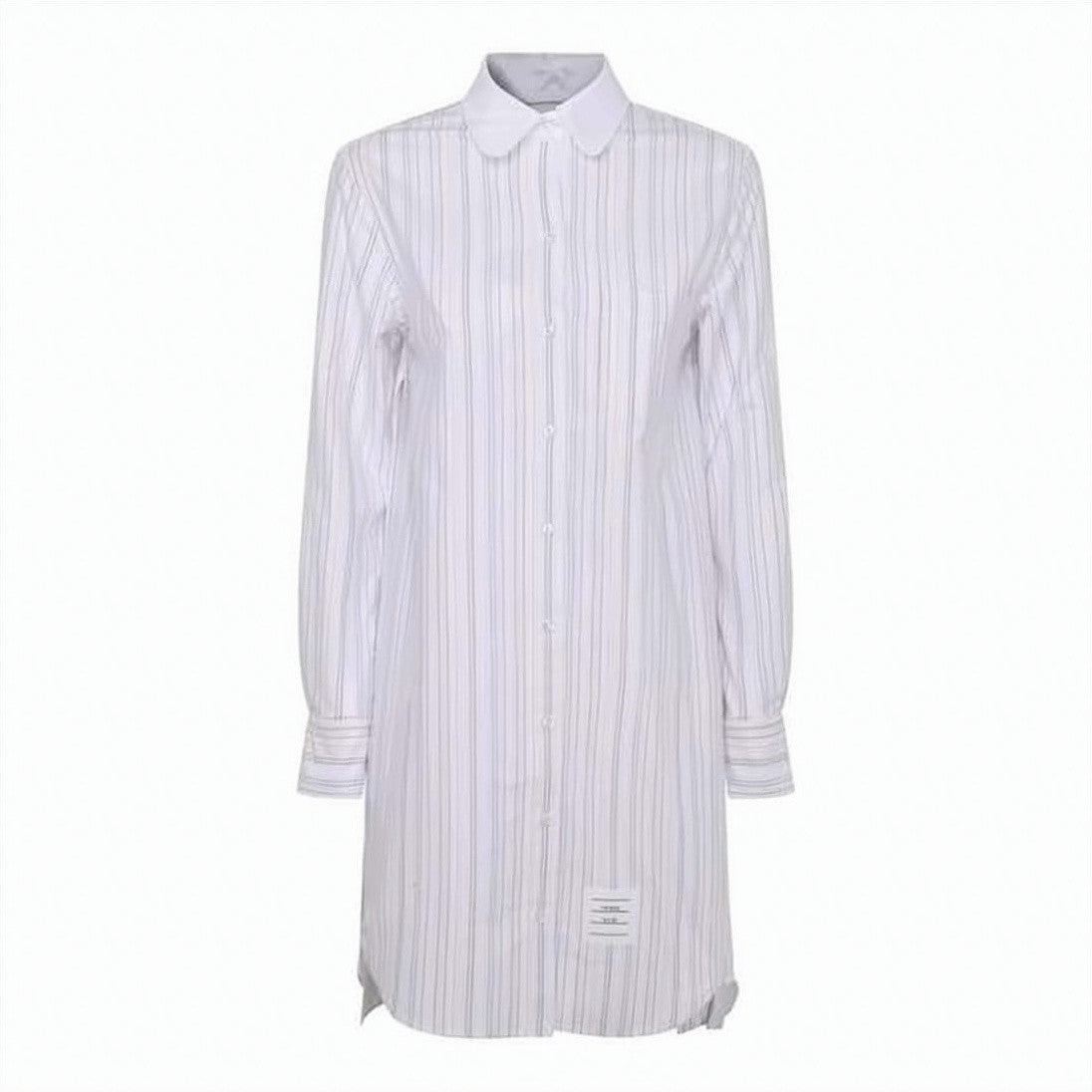 Thom Browne Midi Dress With Classic Shirt Silhouette And Vertical Stripes