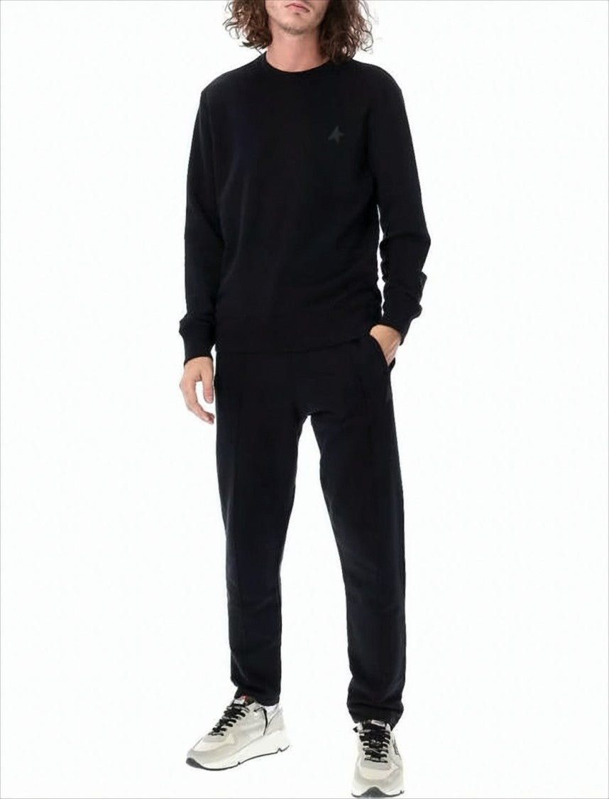 Golden Goose Relaxed Fit Black Star Print Track Pants